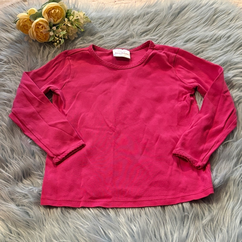 Hanna Andersson Vibrant Pink Long Sleeve Tee sz 5